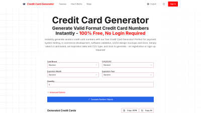 Credit Card Generator - AI tool for Business & Finance