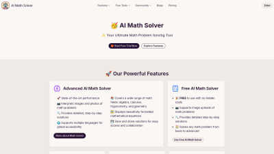 AI Math Solver - AI tool for Education & Learning