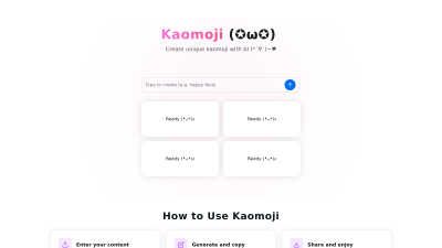 Kaomoji - AI tool for Content Creation