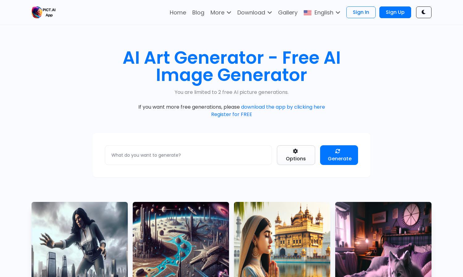 AI Art Generator Website