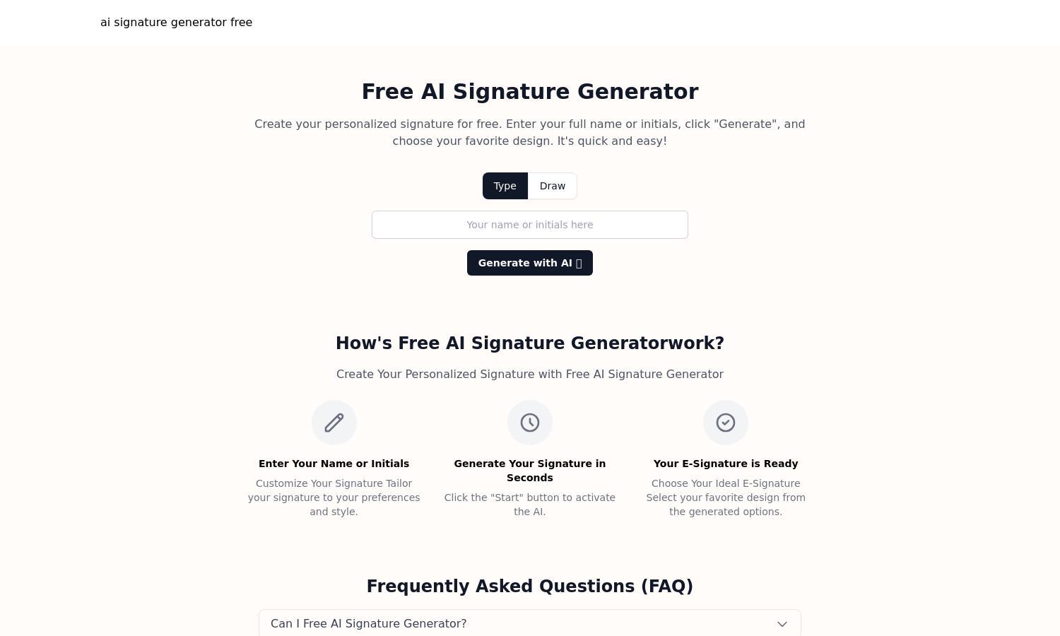 AI Signature Generators Website