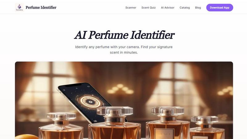 Perfume Identifier & Fragrance Finder - Scentra application interface and features