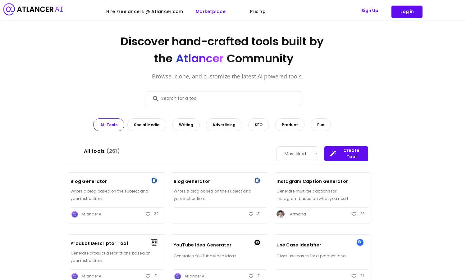 Atlancer.ai Website