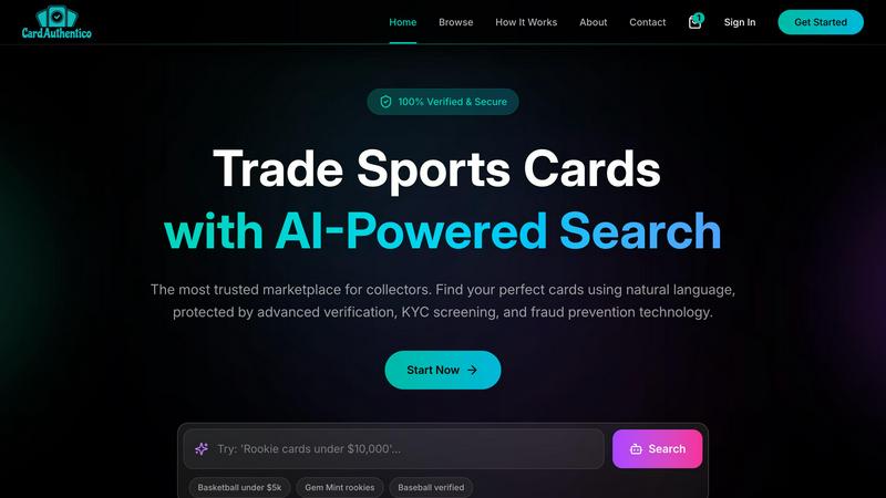 CardAuthentico application interface and features