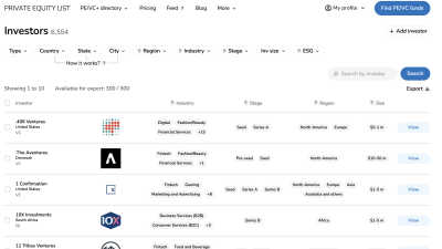 Private Equity List screenshot