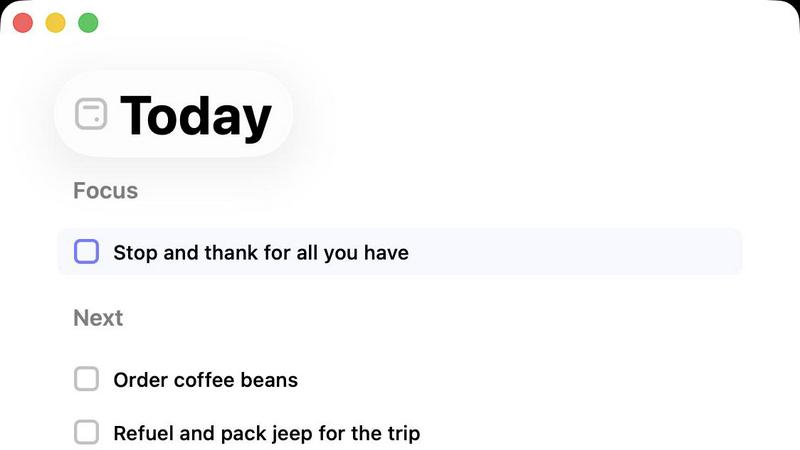 Daily application interface and features