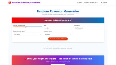Random Pokémon Generator - AI tool for Personal Development