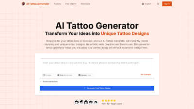 AI Tattoo Generator - AI tool for Design Tools