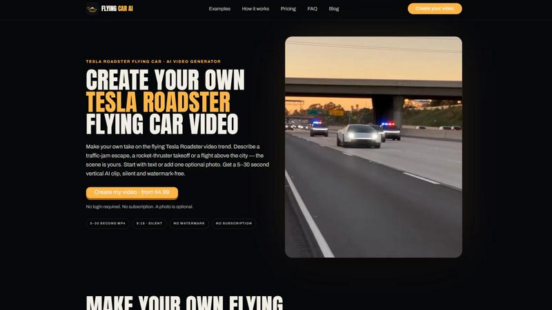 FlyingCar AI application interface and features