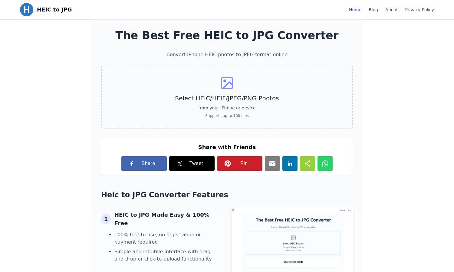 HEIC to JPG Website