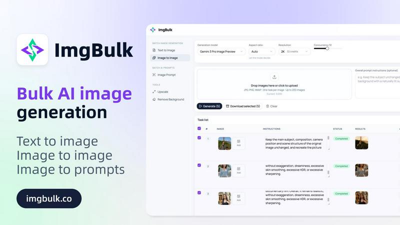 Imgbulk application interface and features