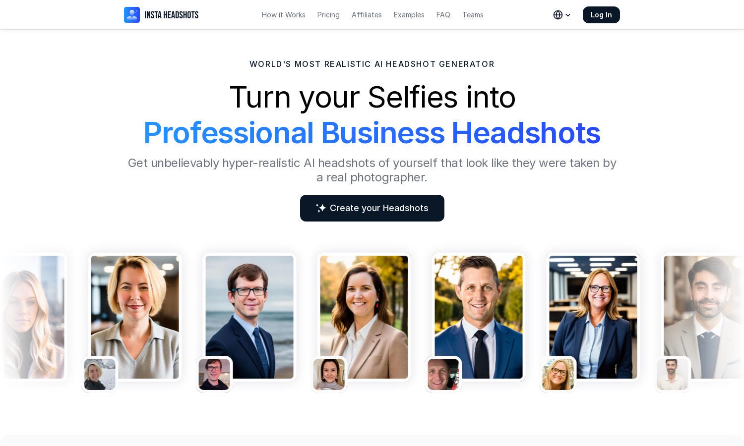 InstaHeadshots Website