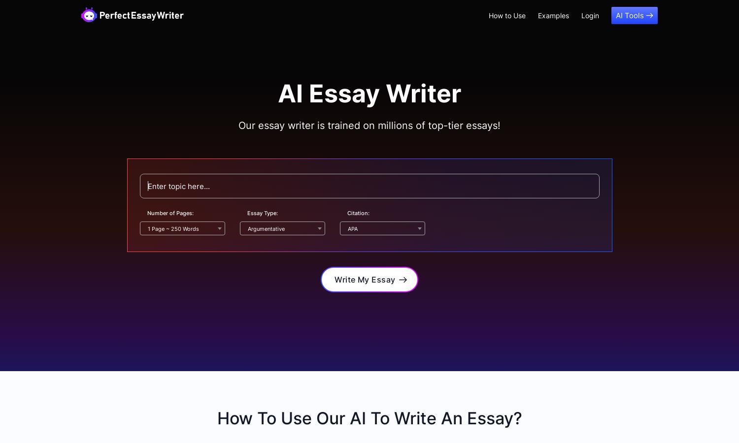 PerfectEssayWriter.ai Website