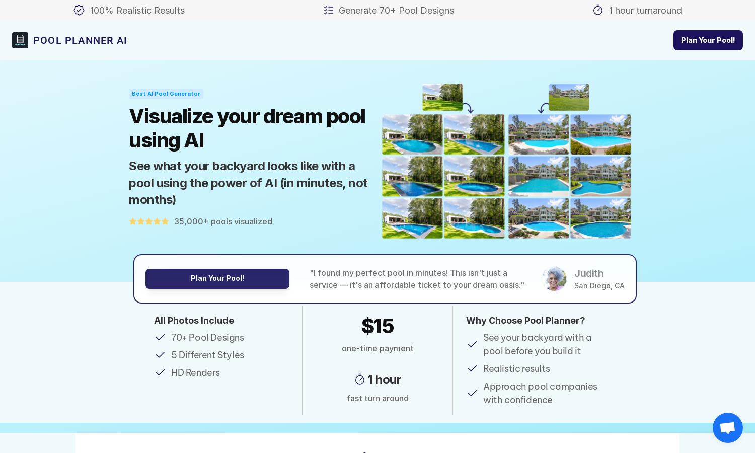 Pool Planner AI Website