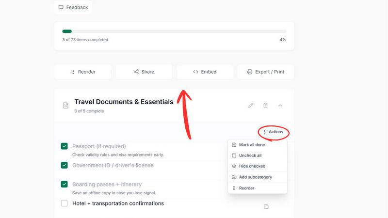 PrepMyList application interface and features