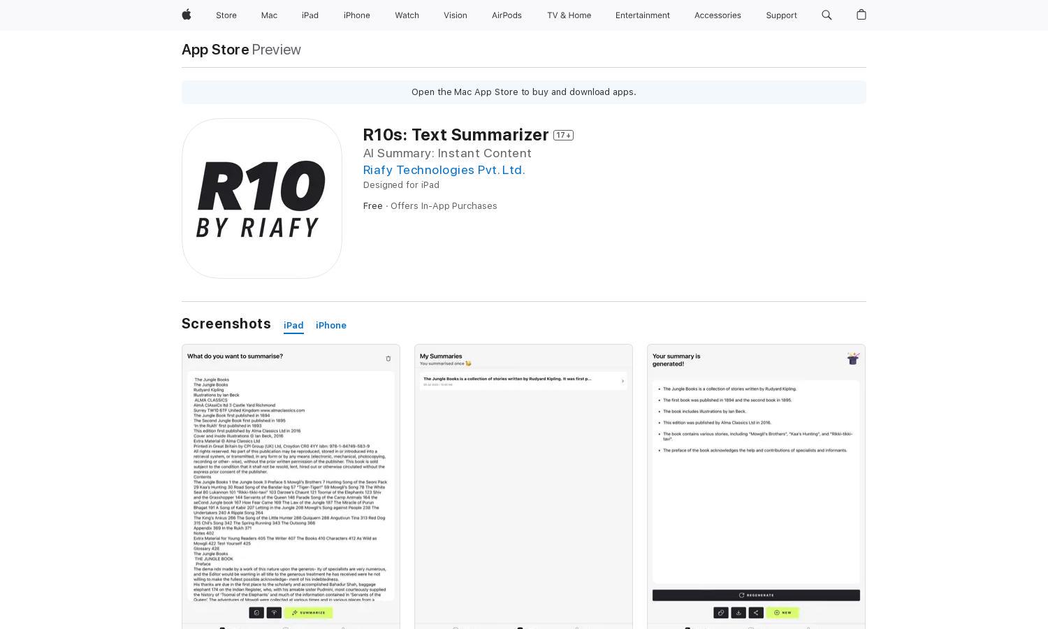 R10s: Text Summarizer Website