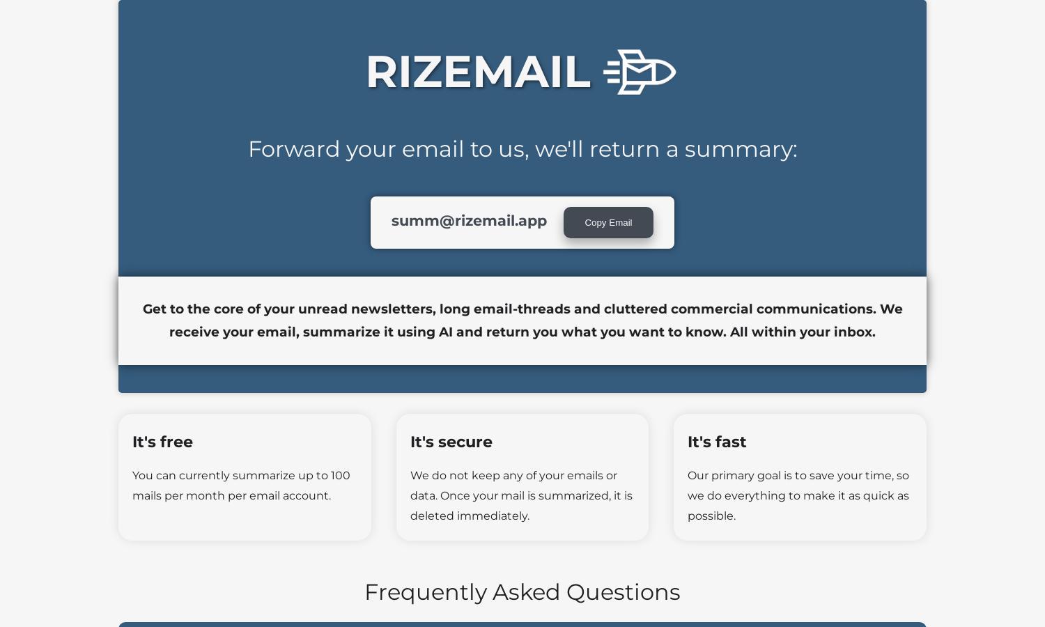 Rizemail Website