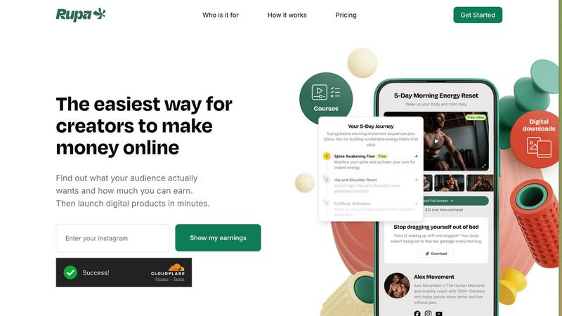 Rupa application interface and features
