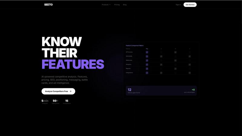 SEETO AI application interface and features