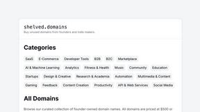 Shelved Domains - tool for productivity