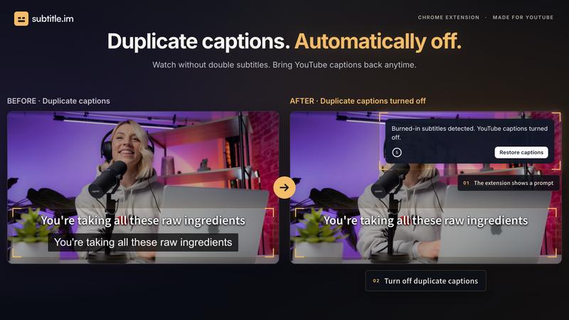subtitle.im application interface and features