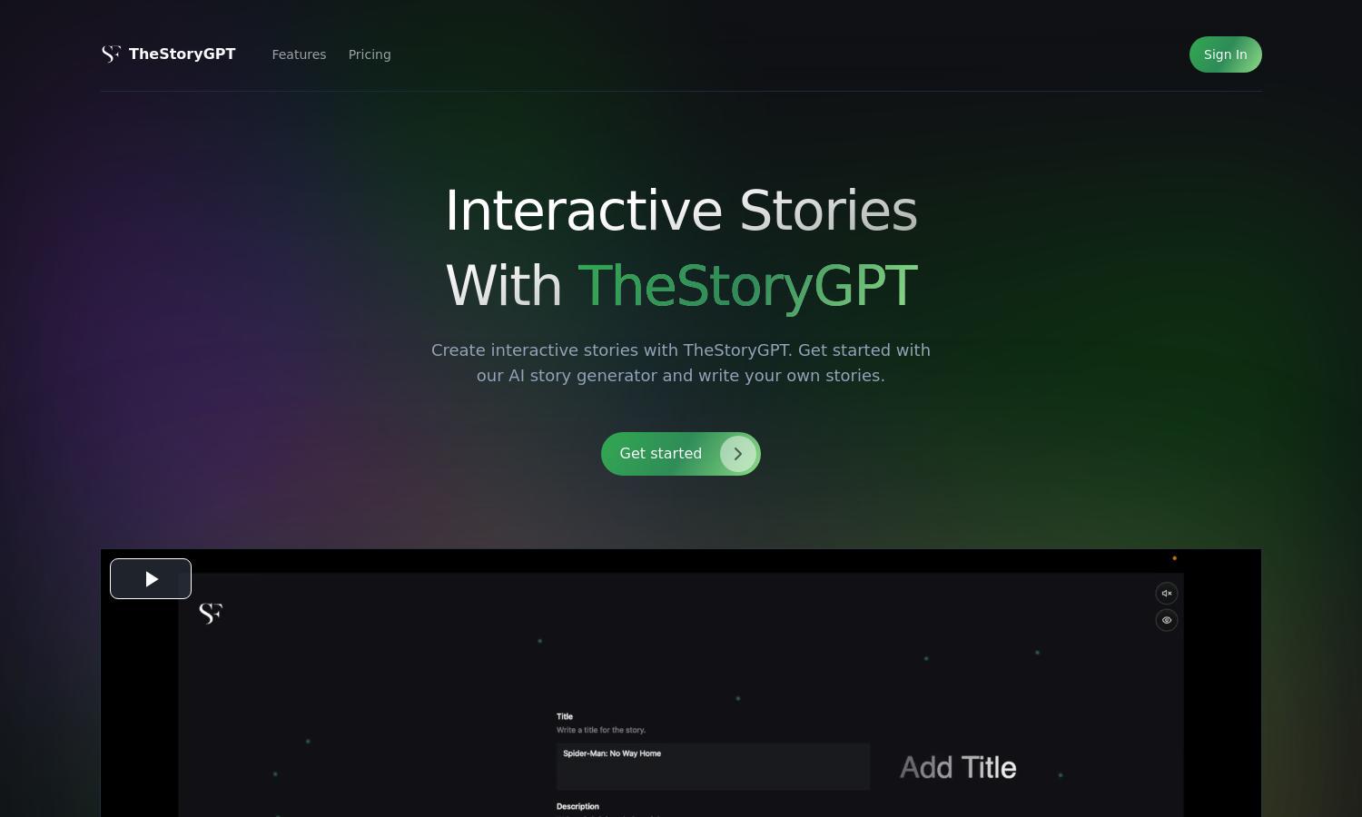 TheStoryGPT Website