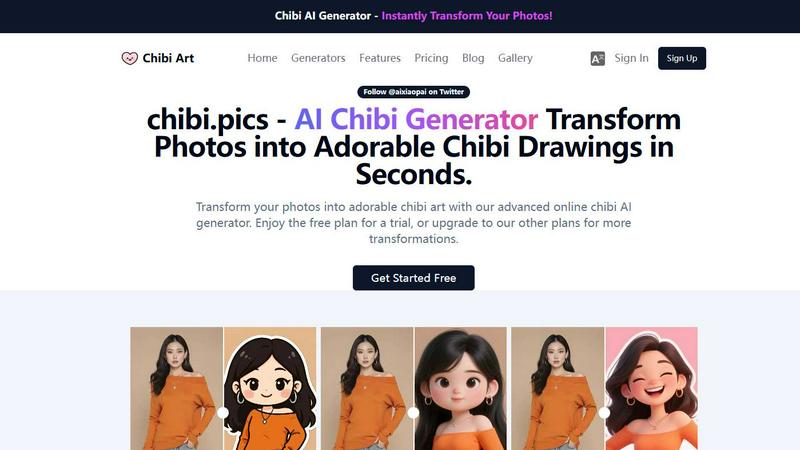 Chibi Pics application interface and features