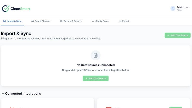 CleanSmart application interface and features
