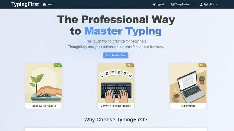 TypingFirst application interface and features